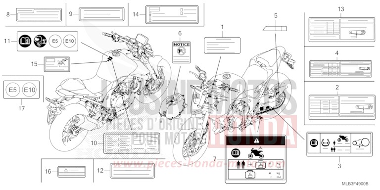 CAUTION LABEL for Hornet 750 MAT PEARL GLARE WHITE (NHB54) from 2025